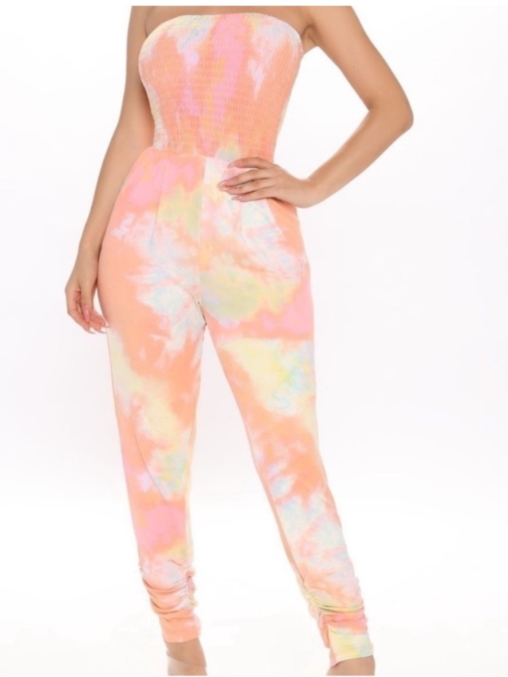 Full Circle Trends with Love Vibing Tie Dye Jumpsuit. S. NWT.